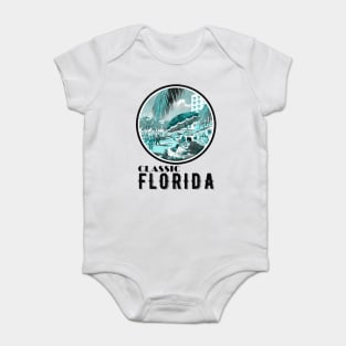 Classic Vintage Florida At hotel and Beach side Baby Bodysuit